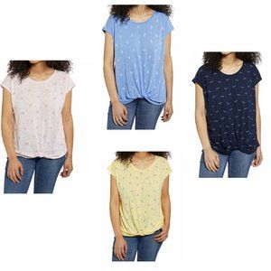 NWT IZOD Women's Short Sleeve T-Shirt Yellow Blue Pink Navy Sizes S M L XL $45